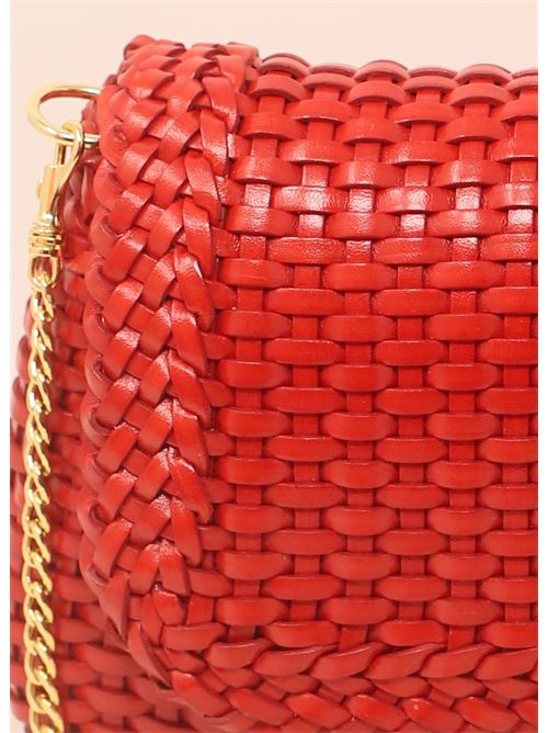 red woven leather shoulder bag Laboratorio Capri | 602NEWRED